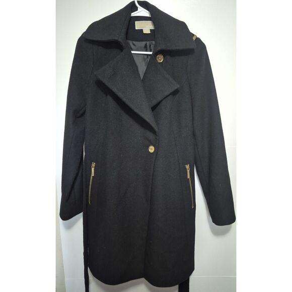 MICHAEL Michael Kors Blended Wool Jacket Coat Size XS Black - Picture 5 of 11